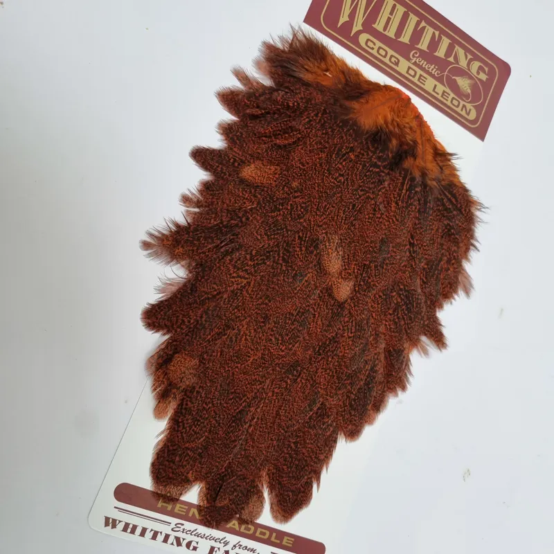 Whiting Coq de Leon Hen Saddle in Speckled Orange